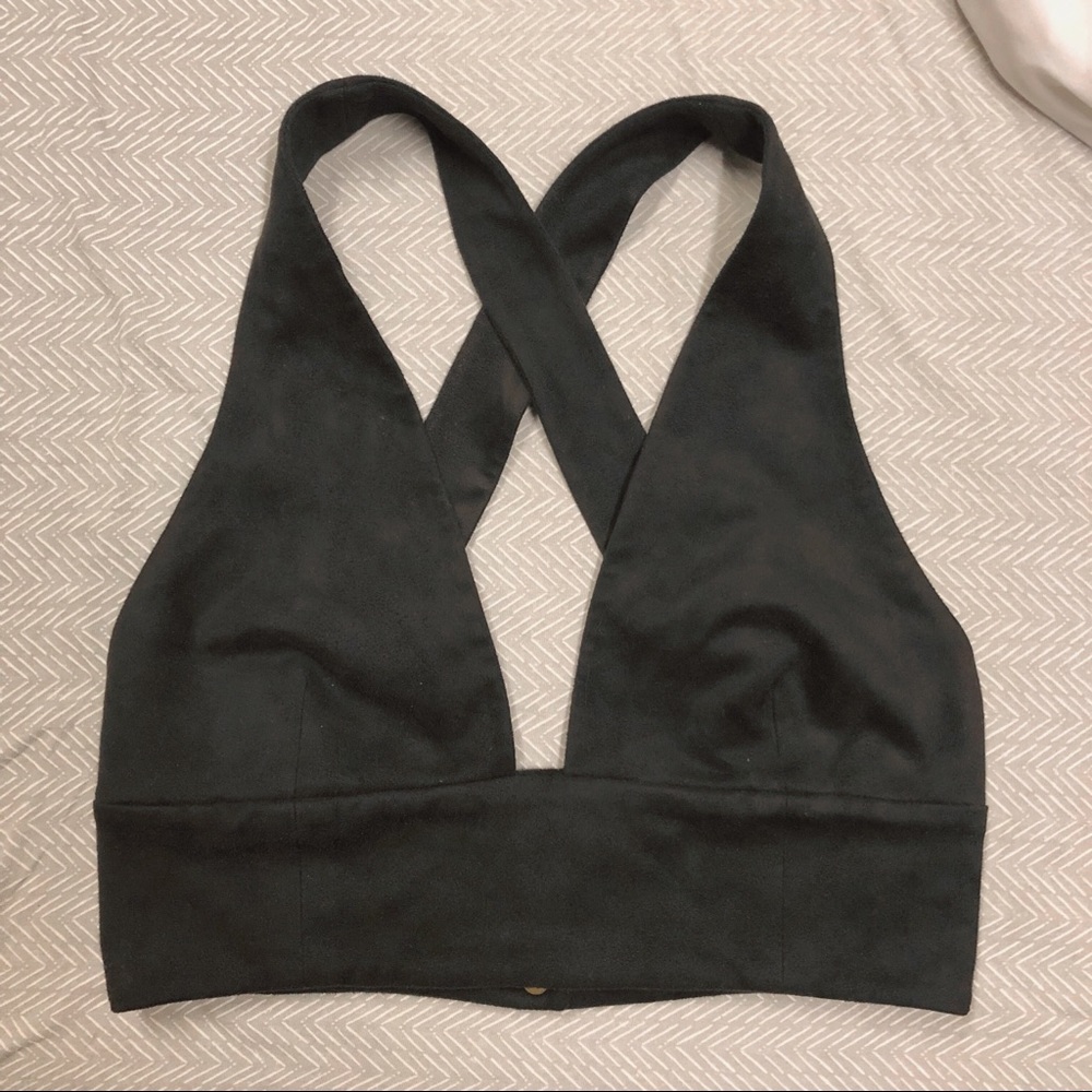Aritzia suede bra top